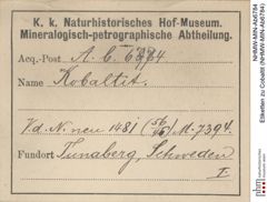 Etiketten zu Cobaltit (NHMW-MIN-Ab6784)